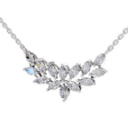 1.82 Carat Marquise Shape Cluster Diamond Necklace 14K - White Gold