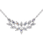 1.82 Carat Marquise Shape Cluster Diamond Necklace 14K - White Gold
