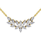 1.82 Carat Marquise Shape Cluster Diamond Necklace 14K