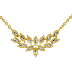 1.82 Carat Marquise Shape Cluster Diamond Necklace 14K