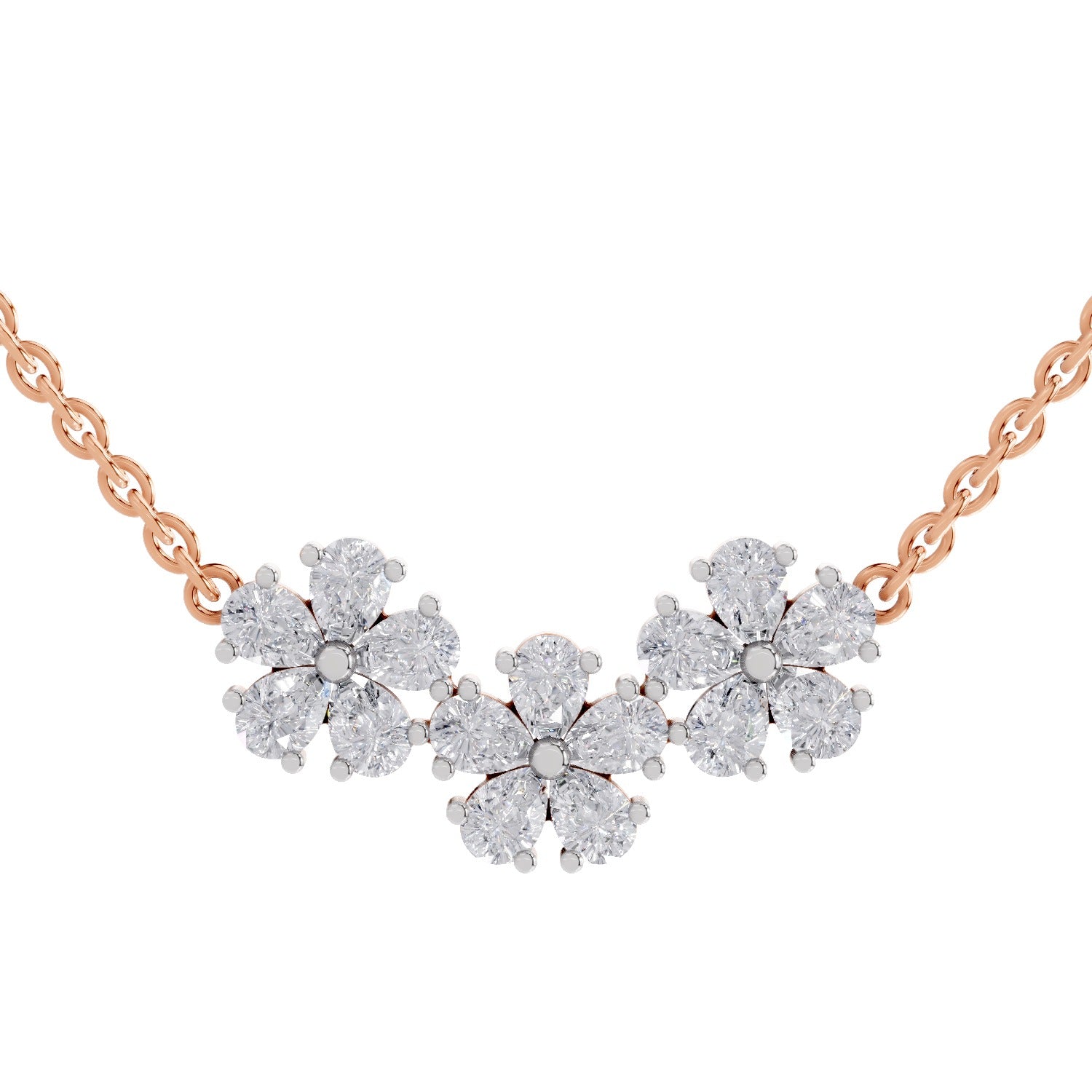 Ethereal Pear Floral Diamond Necklace