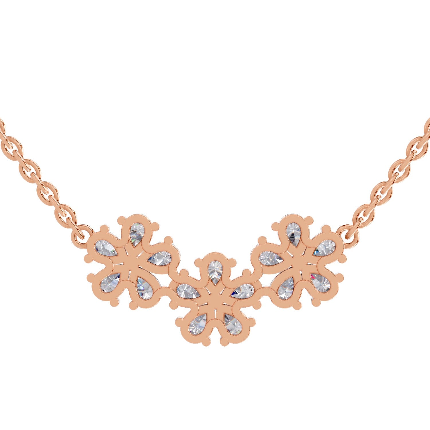Ethereal Pear Floral Diamond Necklace