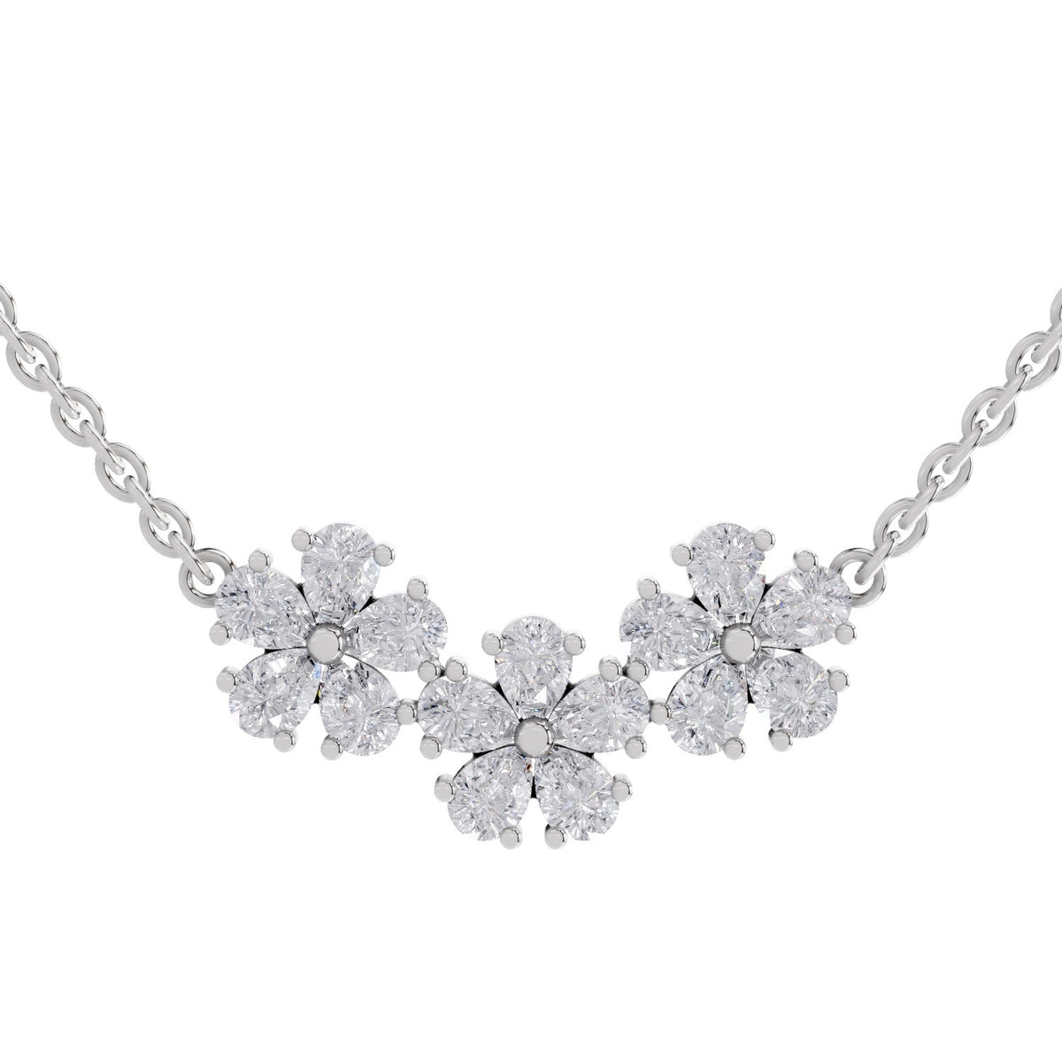 Ethereal Pear Floral Diamond Necklace