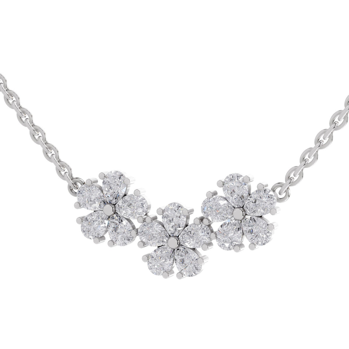 Ethereal Pear Floral Diamond Necklace