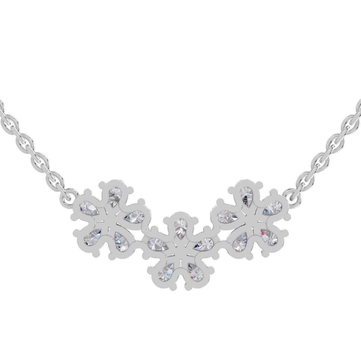Ethereal Pear Floral Diamond Necklace