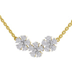 1.20 Carat Pear Shape Flower Diamond Necklace 14K
