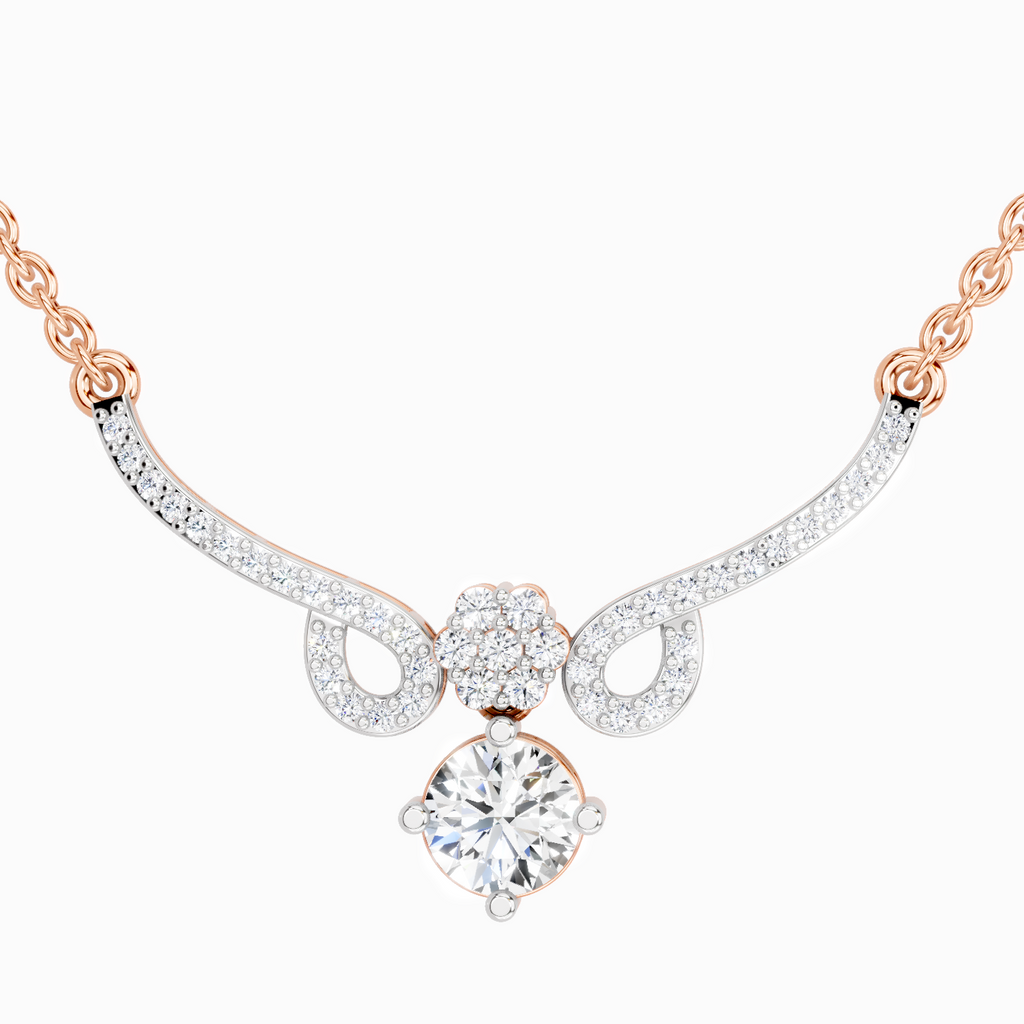1.09 Carat Graceful Drop Pendant Necklace 14K - Rose Gold