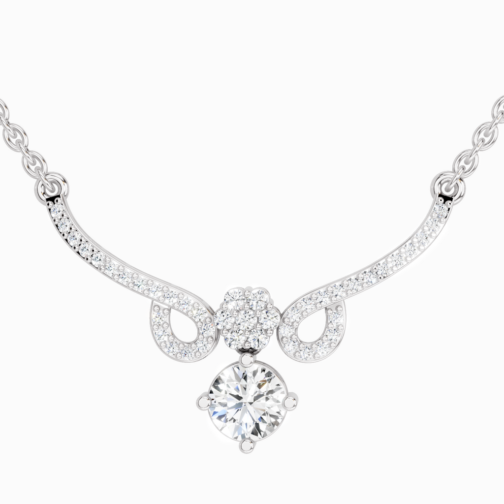 1.09 Carat Graceful Drop Pendant Necklace 14K - White Gold