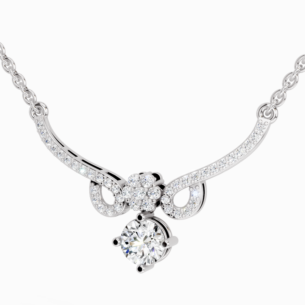1.09 Carat Graceful Drop Pendant Necklace 14K - White Gold