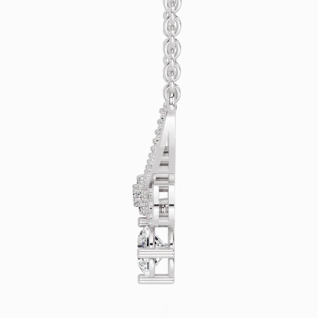 1.09 Carat Graceful Drop Pendant Necklace 14K - White Gold