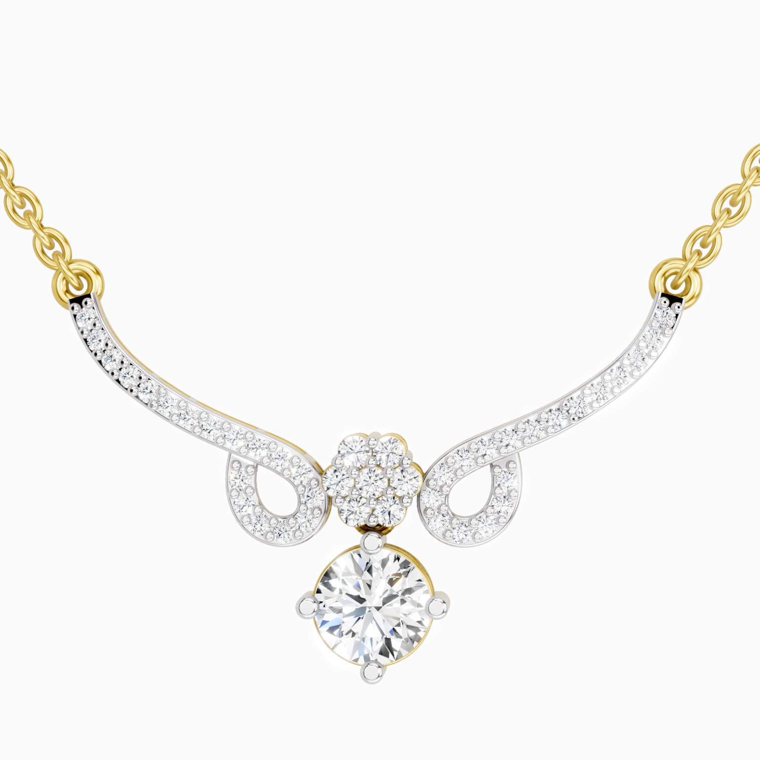 1.09 Carat Graceful Drop Pendant Necklace 14K