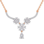 1.69 Carat Floral Cluster Diamond Necklace 14K - Rose Gold