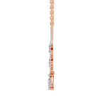 1.69 Carat Floral Cluster Diamond Necklace 14K - Rose Gold