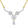 1.69 Carat Floral Cluster Diamond Necklace 14K
