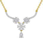 1.69 Carat Floral Cluster Diamond Necklace 14K