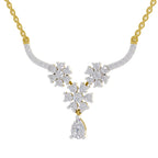 1.69 Carat Floral Cluster Diamond Necklace 14K