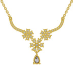1.69 Carat Floral Cluster Diamond Necklace 14K