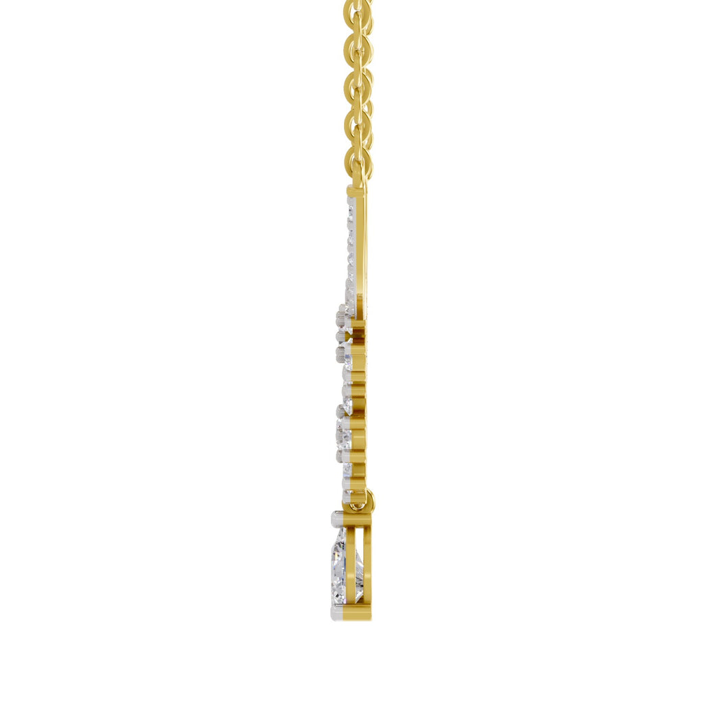 1.69 Carat Floral Cluster Diamond Necklace 14K