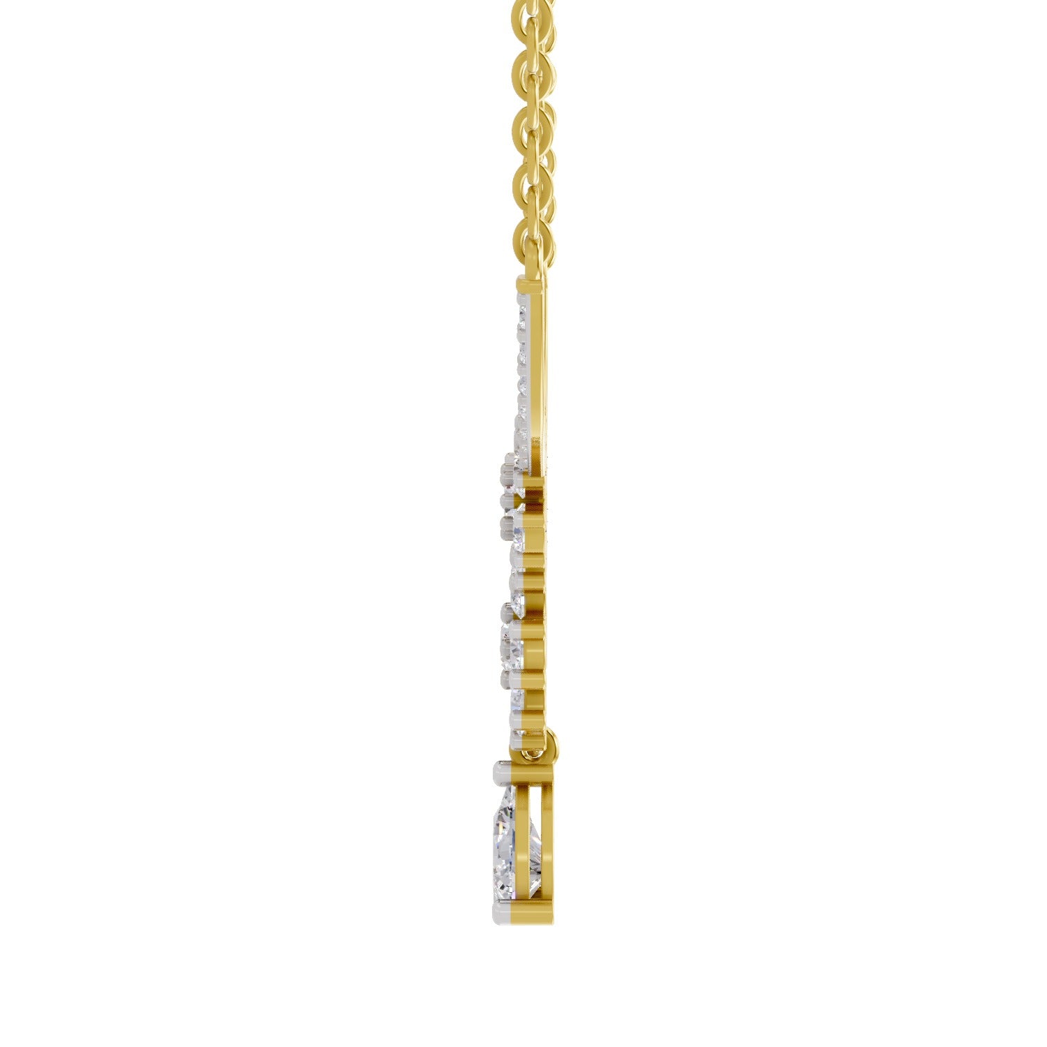 1.69 Carat Floral Cluster Diamond Necklace 14K