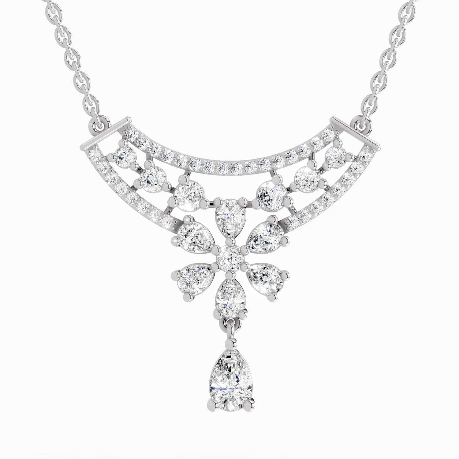 2.06 Carat Fashion Pendant Necklace 14K - White Gold