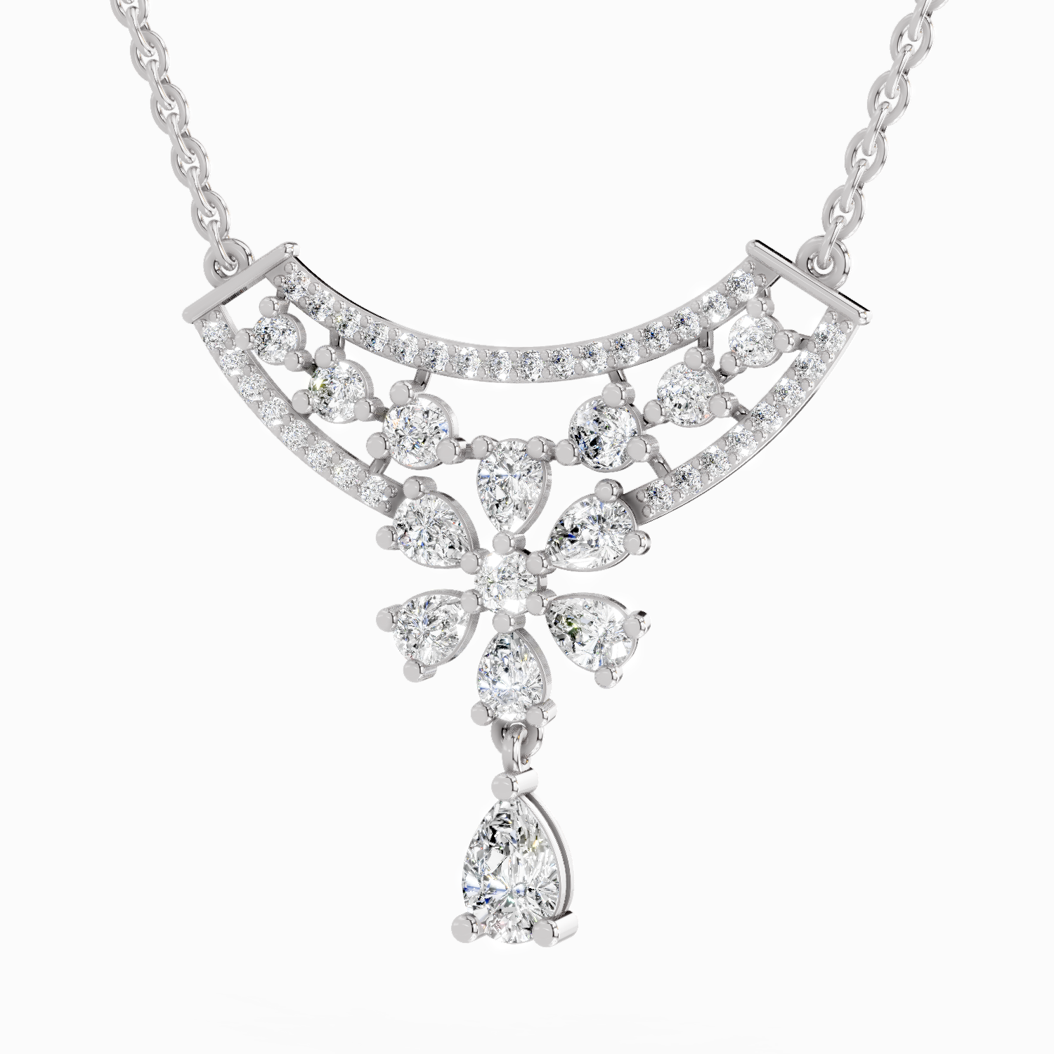 2.06 Carat Fashion Pendant Necklace 14K - White Gold