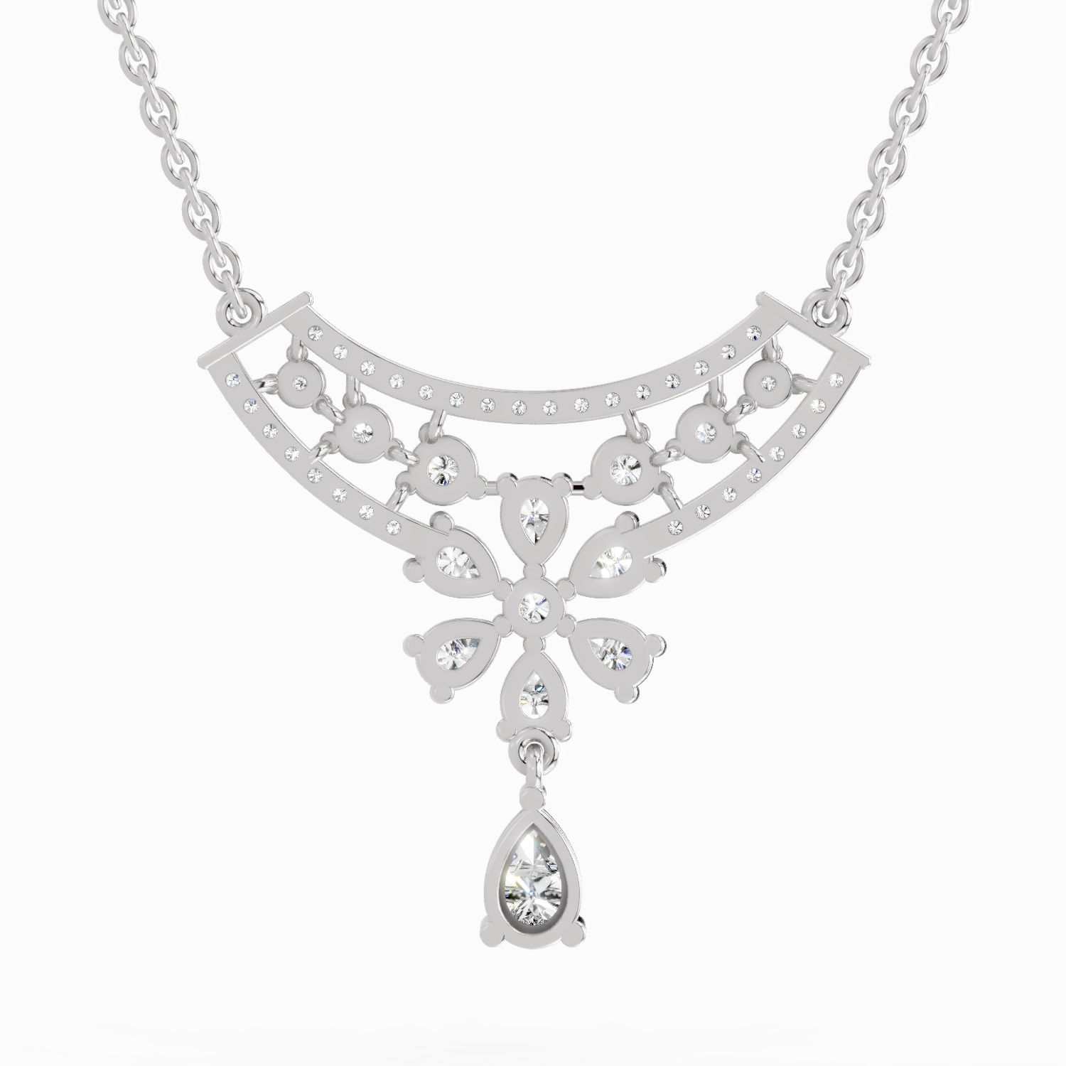 2.06 Carat Fashion Pendant Necklace 14K - White Gold