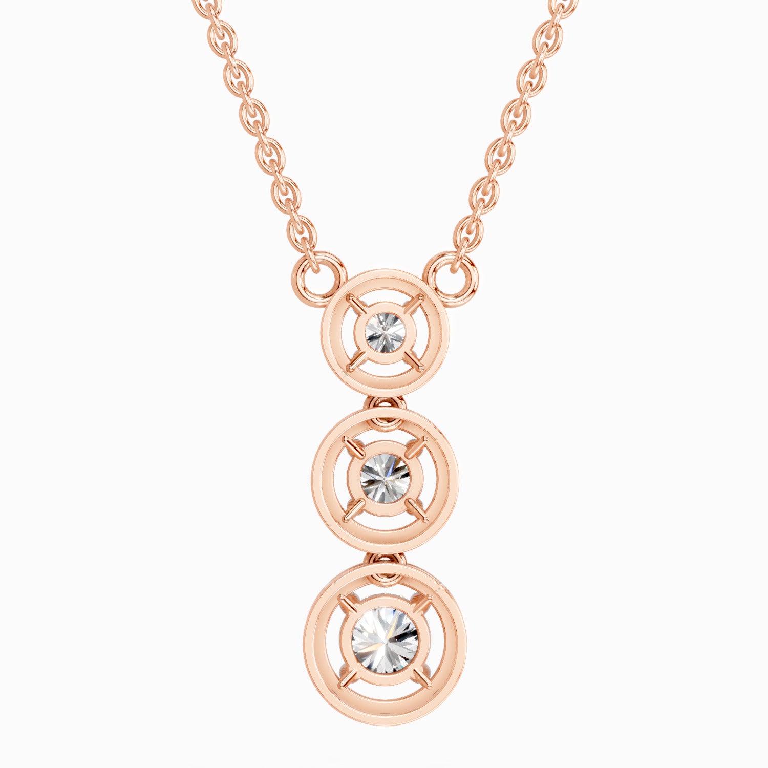 Celestial Round Halo Diamond Necklace