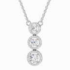 Celestial Round Halo Diamond Necklace