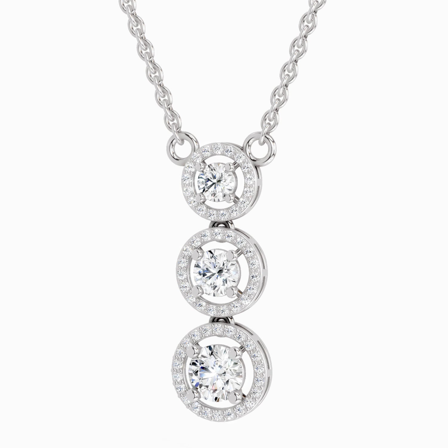 Celestial Round Halo Diamond Necklace