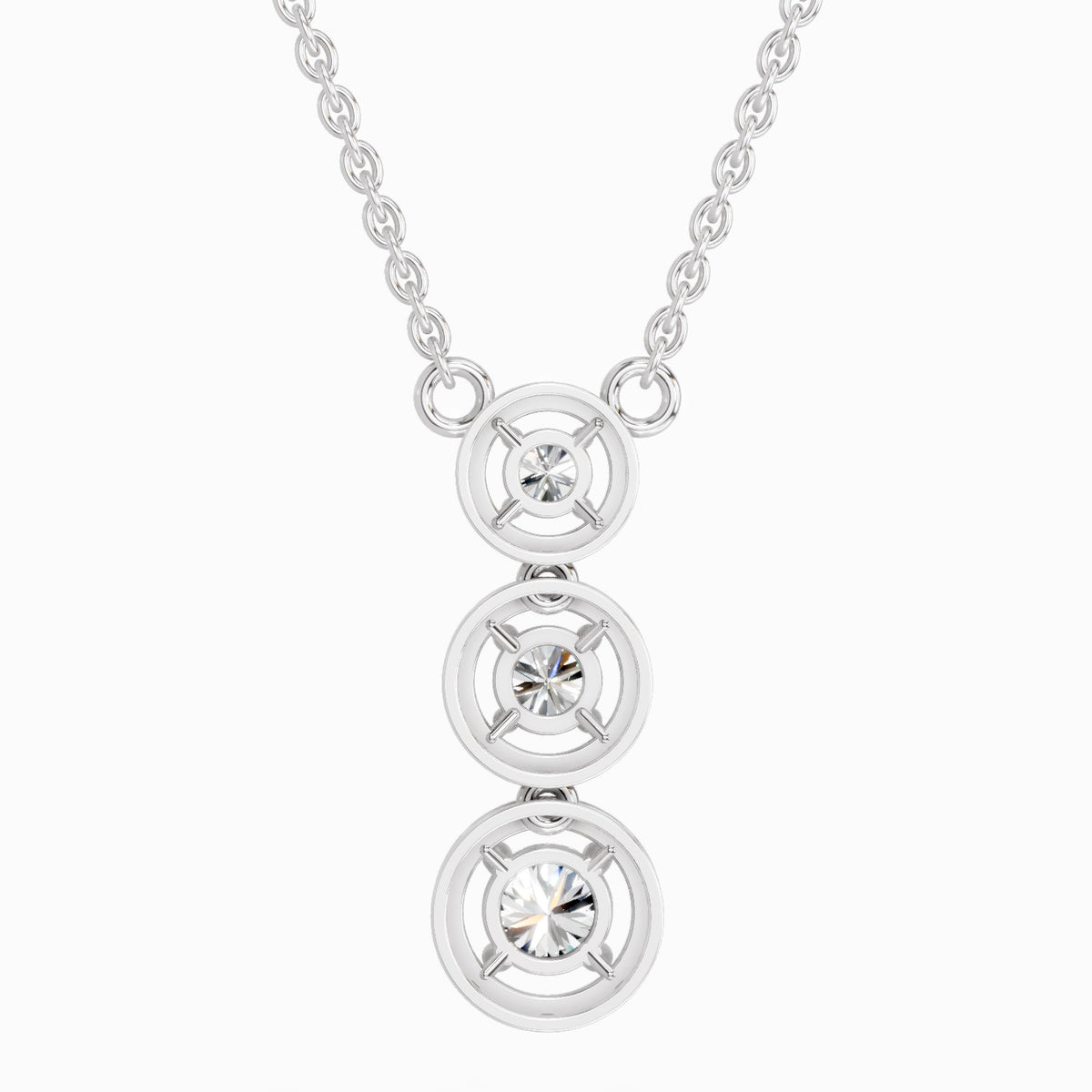 Celestial Round Halo Diamond Necklace