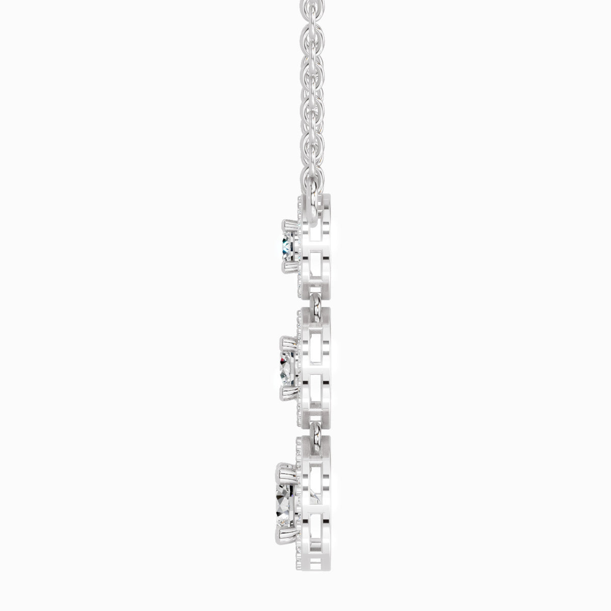Celestial Round Halo Diamond Necklace