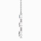 1.43 Carat Round Three Stone Halo Pendant Necklace 14K - White Gold