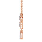 1.48 Carat Pear Floral Cluster Drop Diamond Necklace 14K - Rose Gold