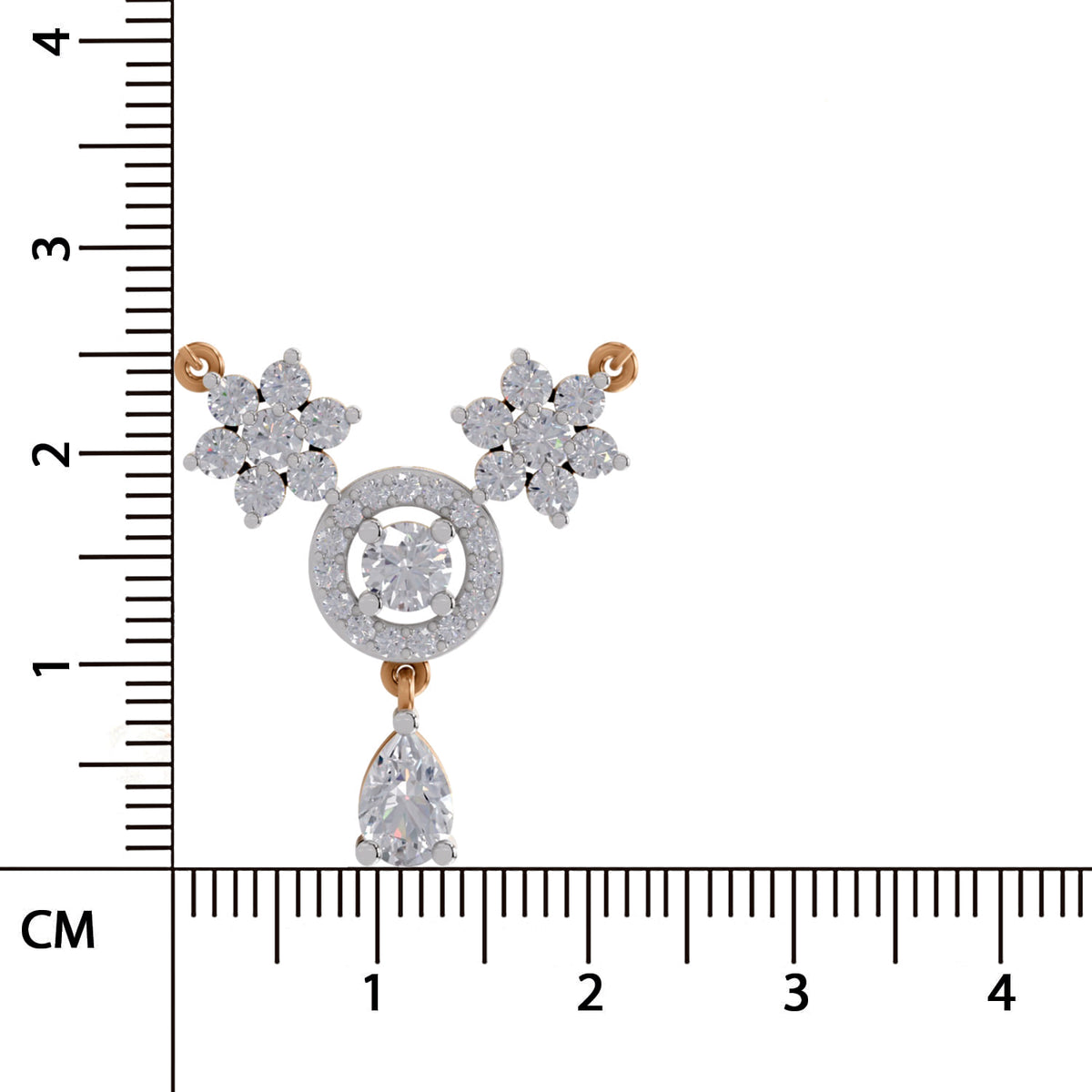 Opulent Pear Floral Diamond Necklace