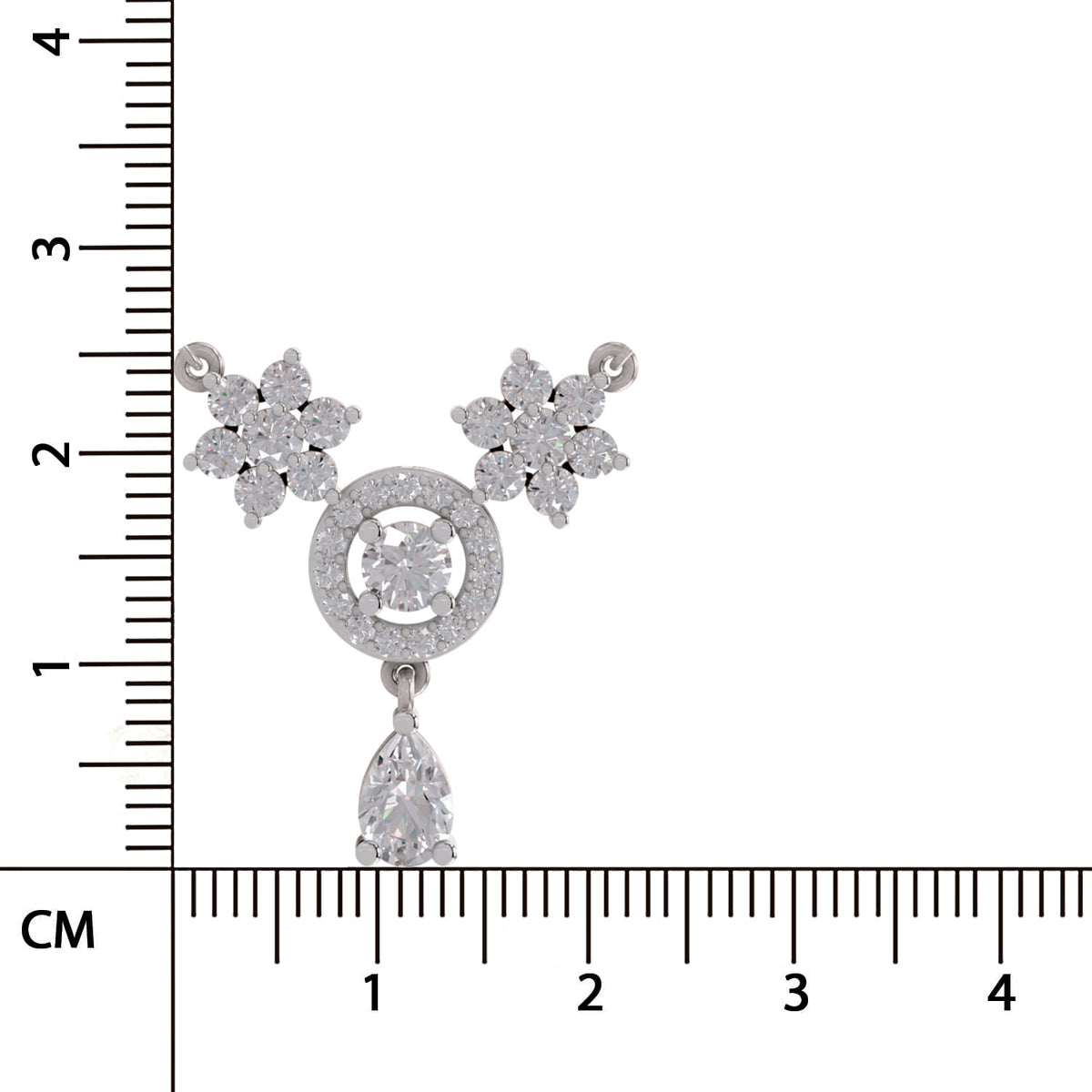 Opulent Pear Floral Diamond Necklace