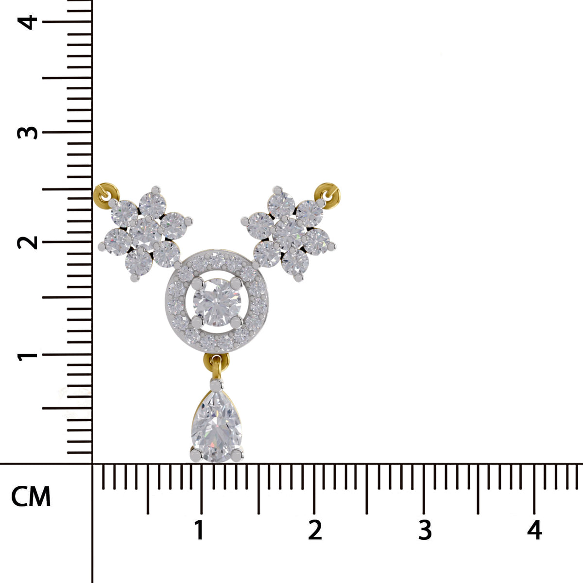 Opulent Pear Floral Diamond Necklace