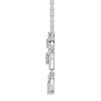 1.48 Carat Pear Floral Cluster Drop Diamond Necklace 14K - White Gold