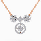 1.50 Carat Cluster Diamond Pendant Necklace 14K - Rose Gold