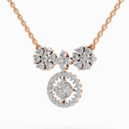 1.50 Carat Cluster Diamond Pendant Necklace 14K - Rose Gold