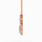 1.50 Carat Cluster Diamond Pendant Necklace 14K - Rose Gold