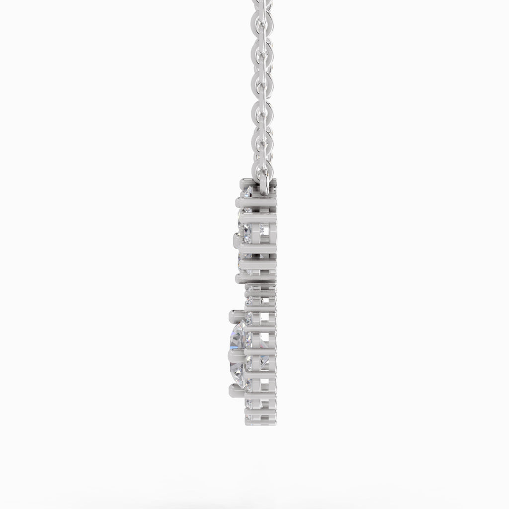 1.50 Carat Cluster Diamond Pendant Necklace 14K - White Gold