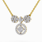 1.50 Carat Cluster Diamond Pendant Necklace 14K