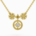 1.50 Carat Cluster Diamond Pendant Necklace 14K