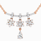 1.58 Carat Floral Drop Pendant Necklace 14K - Rose Gold