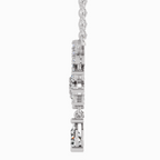 1.58 Carat Floral Drop Pendant Necklace 14K - White Gold