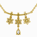 1.58 Carat Floral Drop Pendant Necklace 14K