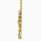 1.58 Carat Floral Drop Pendant Necklace 14K