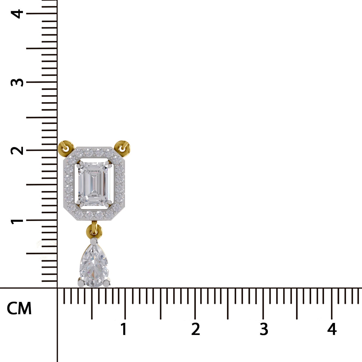Stunning Emerald-Cut Halo Diamond Necklace