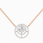 1.05 Carat Fashion Circle Pendant Necklace 14K - Rose Gold
