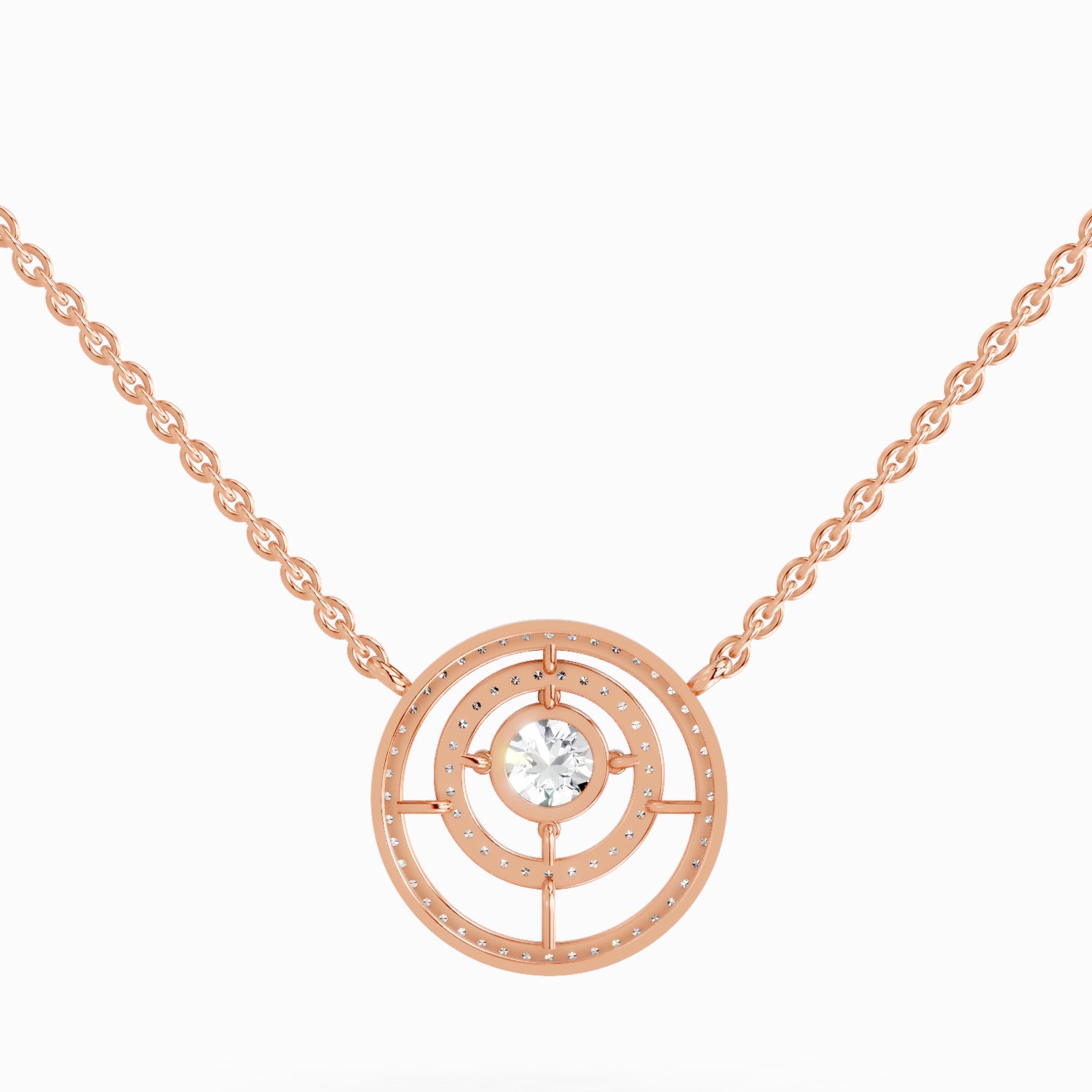 Refined Circle Diamond Necklace